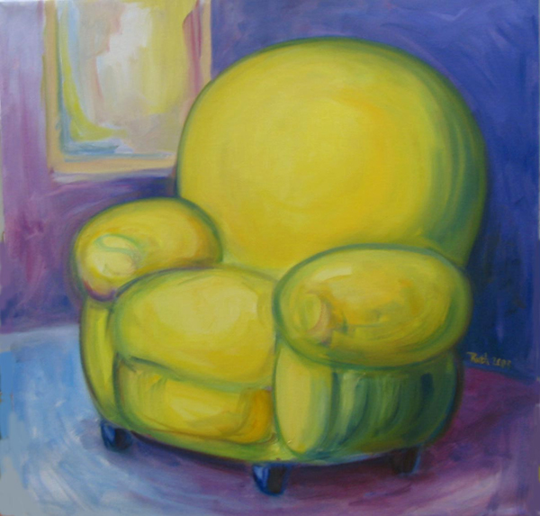 Yellow Chair 2003, an oil painting by Ruth Councell